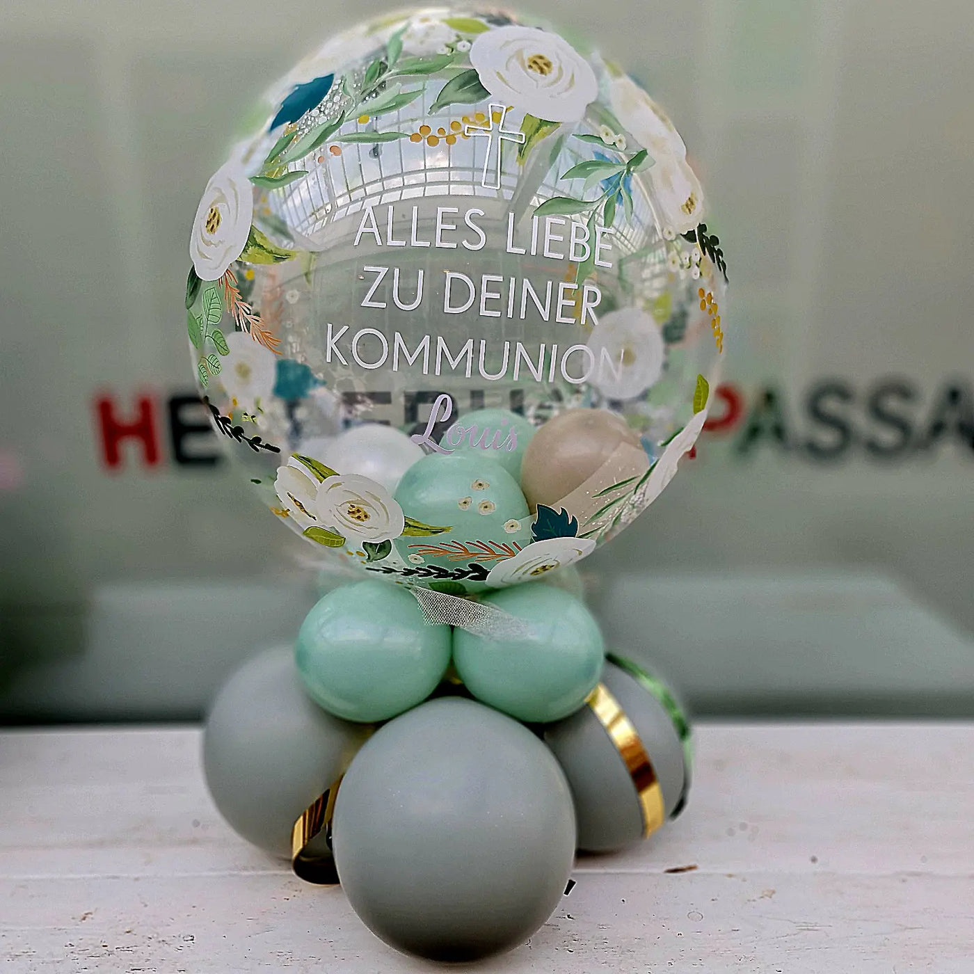 Ballon klar luftgefüllt personalisiert